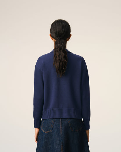 Blue Wool Ami De Coeur Cardigan