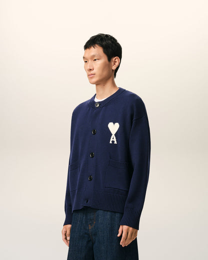 Blue Wool Crewneck Ami De Coeur Cardigan