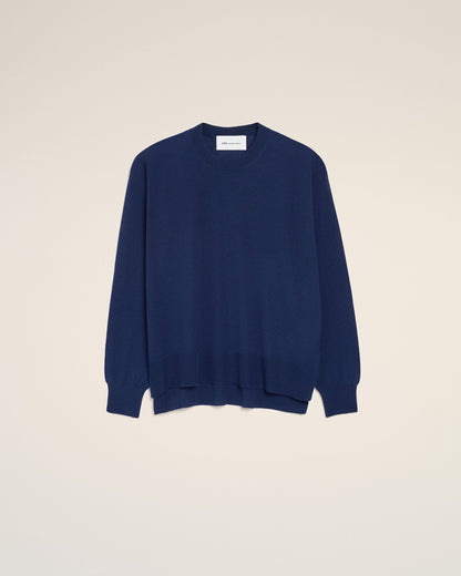 Bleu Thin Wool Crewneck Ami De Coeur Sweater