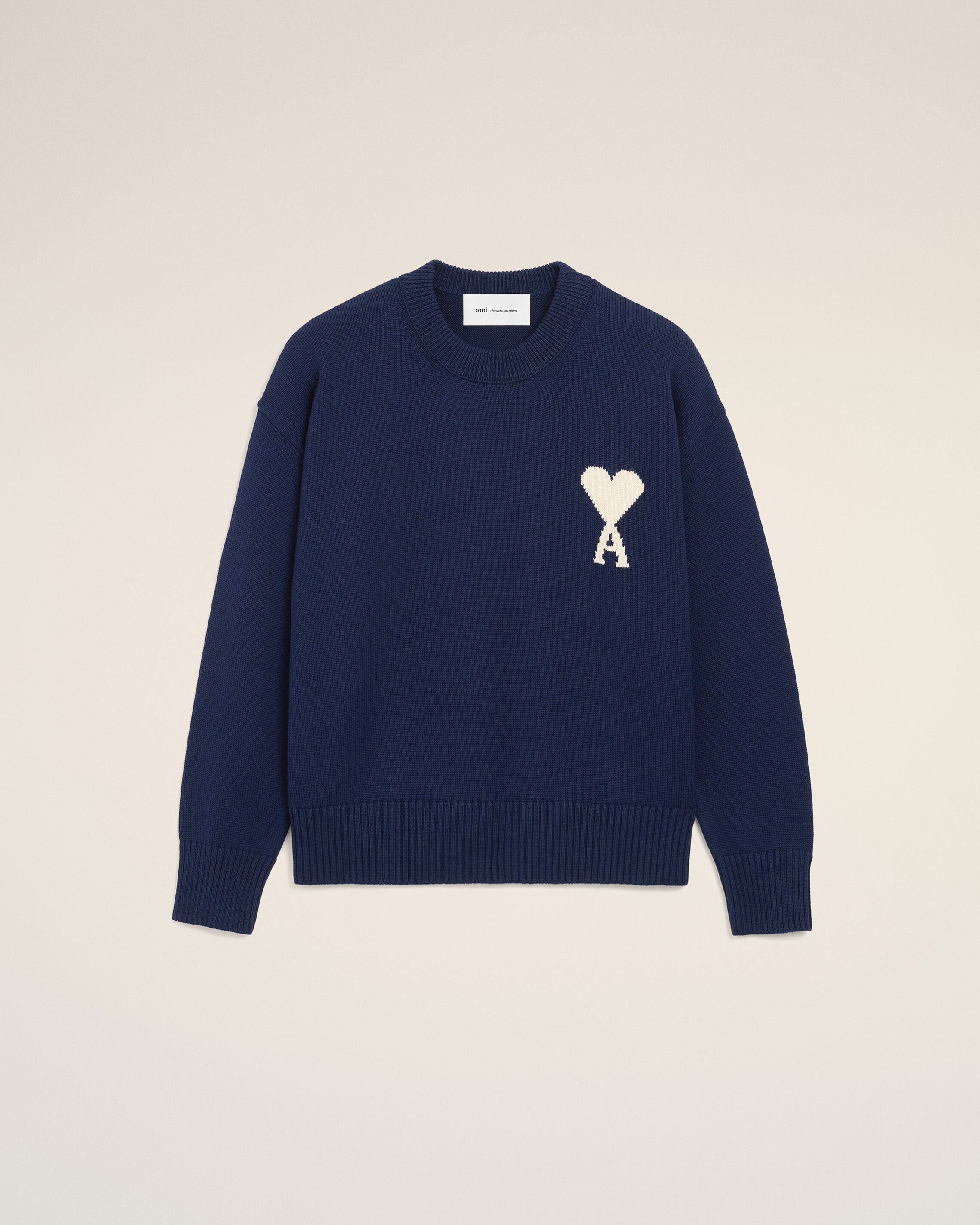 Blue Wool And Cotton Crewneck Ami De Coeur Sweater