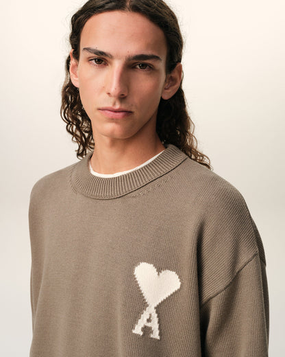 Beige Wool And Cotton Crewneck Ami De Coeur Sweater