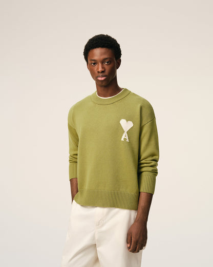 Green Wool And Cotton Crewneck Ami De Coeur Sweater