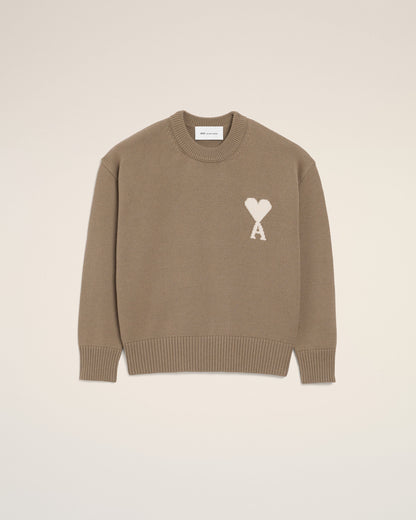 Beige Wool And Cotton Crewneck Ami De Coeur Sweater