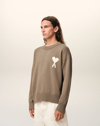 Beige Wool And Cotton Crewneck Ami De Coeur Sweater