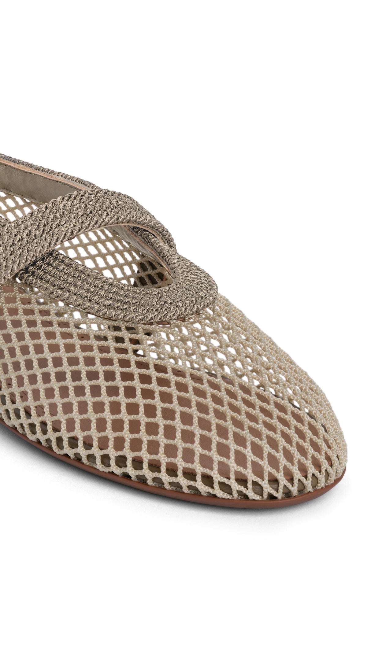 Alaïa Ballet Flats In Fishnet And Satin Cord