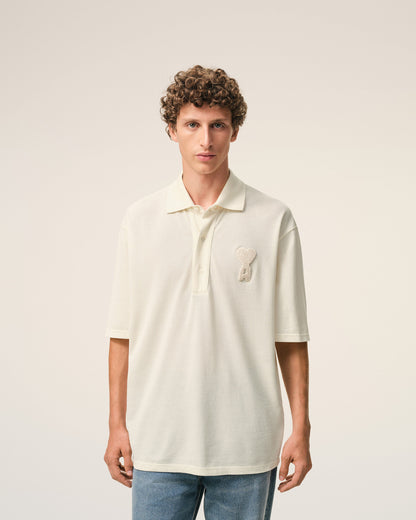 White Cotton Ami De Coeur Knitted Patch Polo