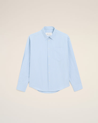 Blue Cotton Long Sleeve Ami De Coeur Boxy Shirt