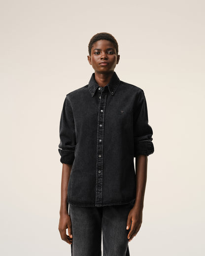 Black Denim Cotton Ami De Coeur Shirt