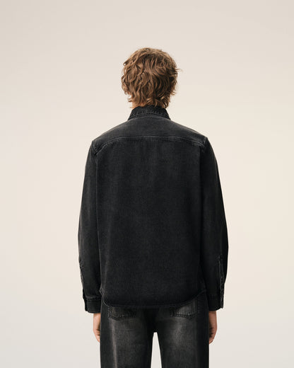 Black Denim Cotton Ami De Coeur Shirt