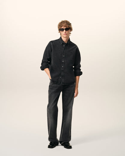 Black Denim Cotton Ami De Coeur Shirt
