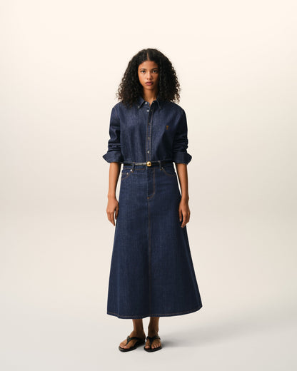 Blue Denim Cotton Ami De Coeur Shirt