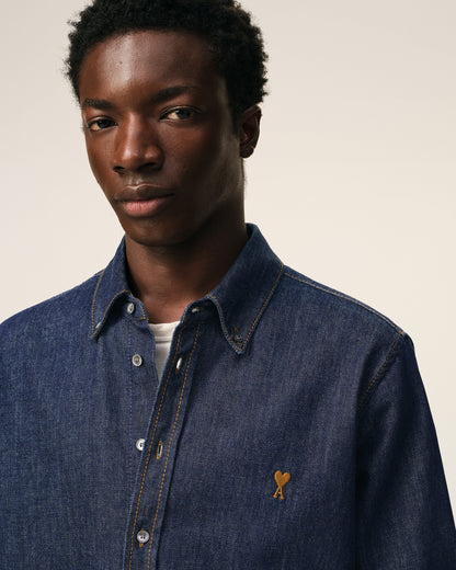 Blue Denim Cotton Ami De Coeur Shirt