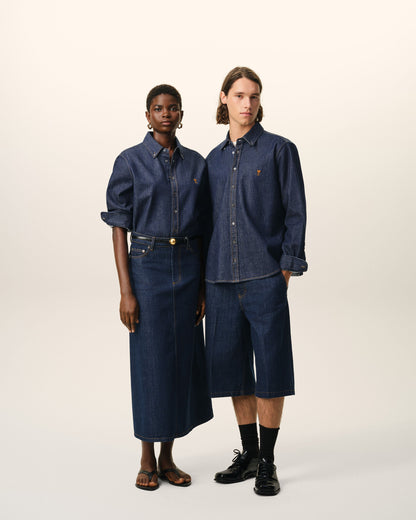 Blue Denim Cotton Ami De Coeur Shirt