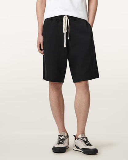AllSaints Helix Straight Fit Sweat Shorts Jet Black