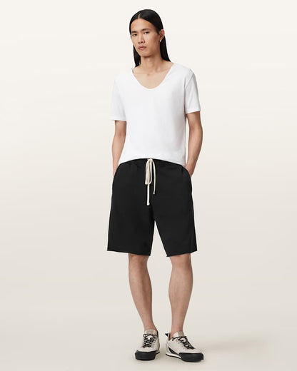 AllSaints Helix Straight Fit Sweat Shorts Jet Black