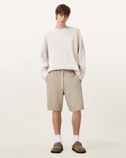 AllSaints Helix Cotton Blend Sweat Shorts Soft Ash Grey