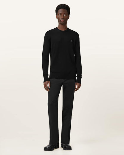 AllSaints Mode Merino Crew Neck Ramskull Sweater Powdered Green