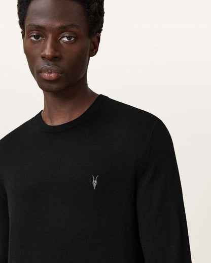 AllSaints Mode Merino Crew Neck Ramskull Sweater Powdered Green