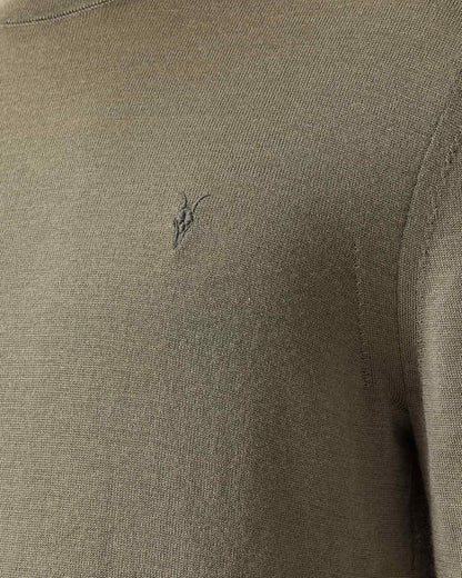 AllSaints Mode Merino Crew Neck Ramskull Sweater Powdered Green
