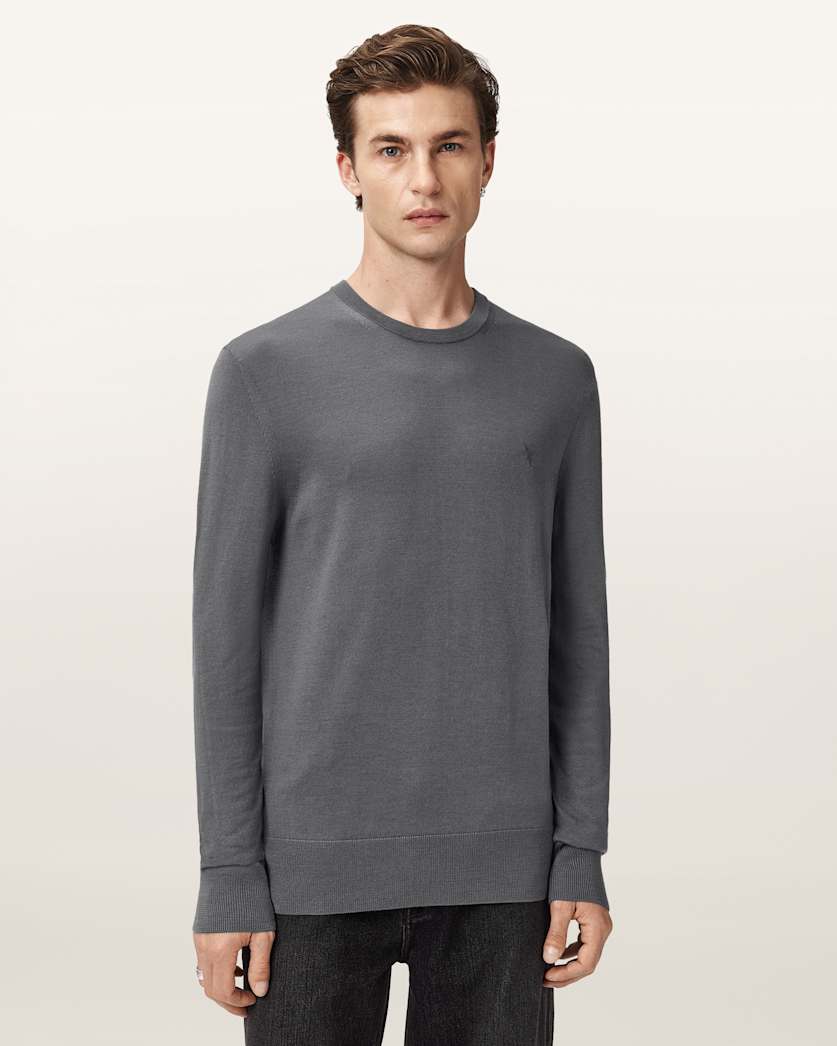 AllSaints Mode Merino Ramskull Sweater Asher Grey