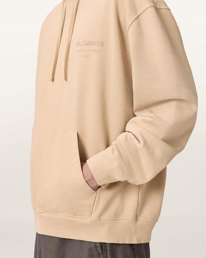 AllSaints Xander Long Sleeve Cotton Hoodie Sunset Brown