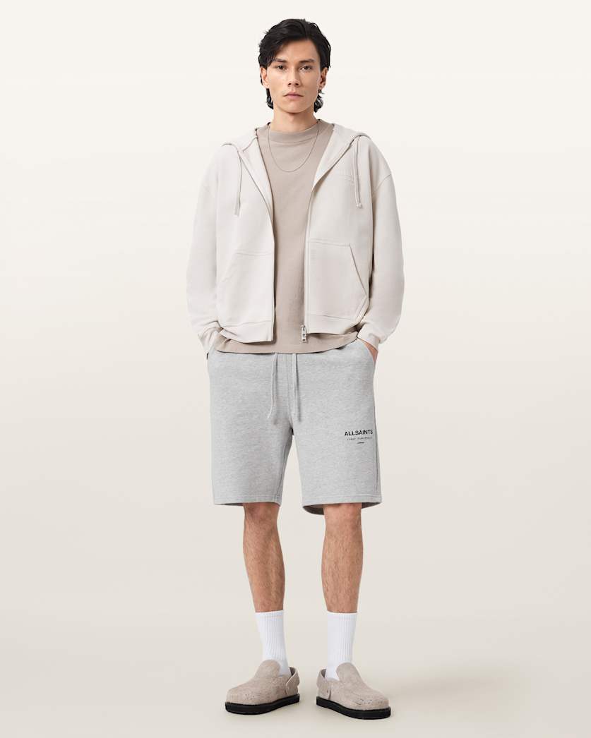 AllSaints Underground Relaxed Fit Sweat Shorts Dark Steel Blue