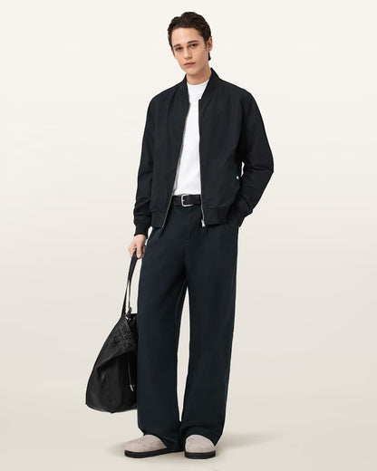 AllSaints Conway Wide Leg Pleated Pants Sandshell Taupe