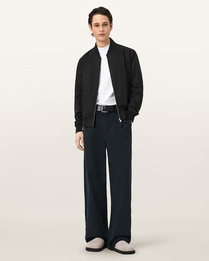 AllSaints Conway Wide Leg Pleated Pants Sandshell Taupe