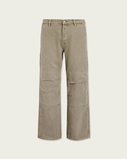 AllSaints Mullen Carpenter Wide Fit Denim Jeans Light Ash Green