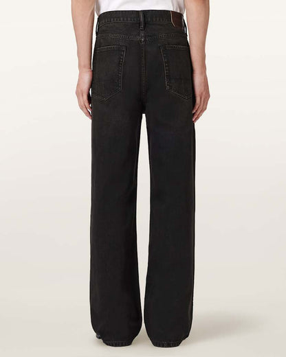 AllSaints Lenny Wide Leg Denim Jeans Overdyed Brown