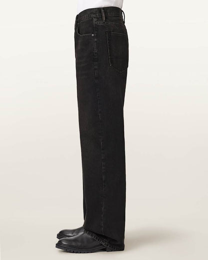 AllSaints Lenny Wide Leg Denim Jeans Overdyed Brown