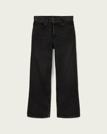 AllSaints Lenny Wide Leg Denim Jeans Overdyed Brown