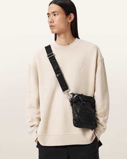 AllSaints Haven Crew Neck Sweatshirt Feather Taupe