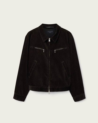 AllSaints Korey Relaxed Fit Cotton Jacket Traverse Brown