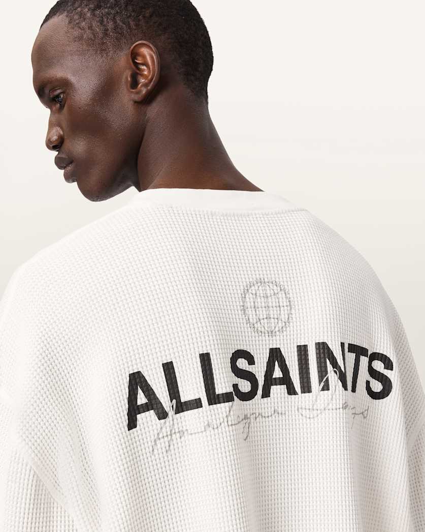 AllSaints Emblem Oversized Long Sleeve T Shirt Cottage White