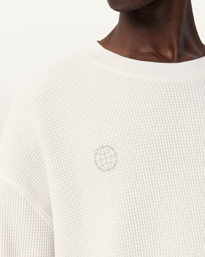 AllSaints Emblem Oversized Long Sleeve T Shirt Cottage White