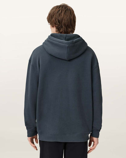 AllSaints Haven Boxy Hoodie Moonstone Blue