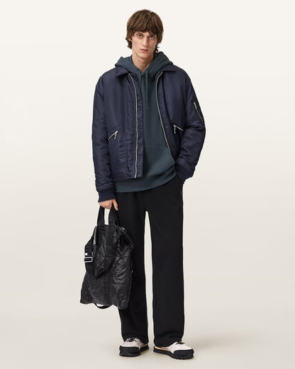 AllSaints Haven Boxy Hoodie Moonstone Blue