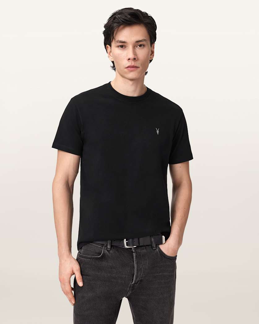 AllSaints Dexter Short Sleeve Ramskull T Shirt Optic White