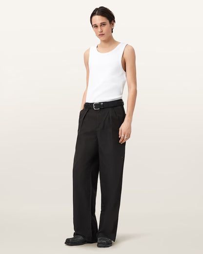 AllSaints Axel Ribbed Cotton Vest Optic White