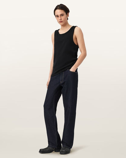 AllSaints Axel Ribbed Cotton Vest Optic White