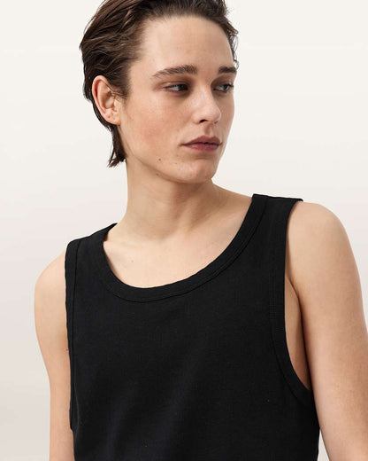 AllSaints Axel Ribbed Cotton Vest Optic White