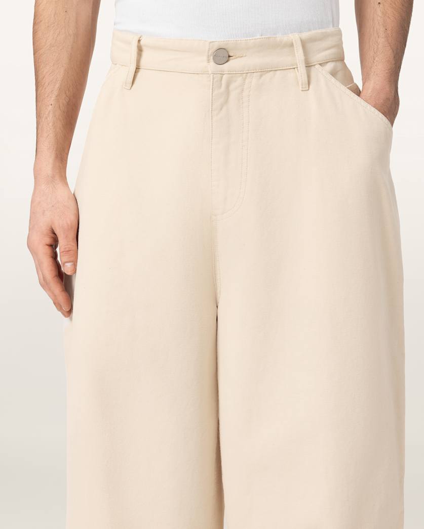AllSaints Jackson Wide Leg Pants Pebble White