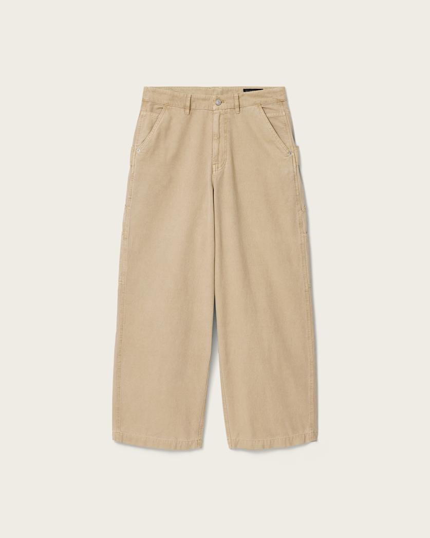 AllSaints Jackson Wide Leg Pants Pebble White