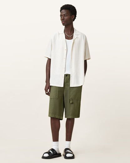 AllSaints Talbot Straight Leg Shorts Eden Green