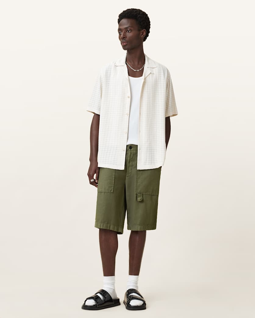 AllSaints Talbot Straight Leg Shorts Eden Green