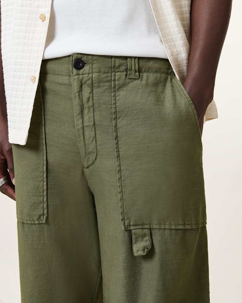 AllSaints Talbot Straight Leg Shorts Eden Green