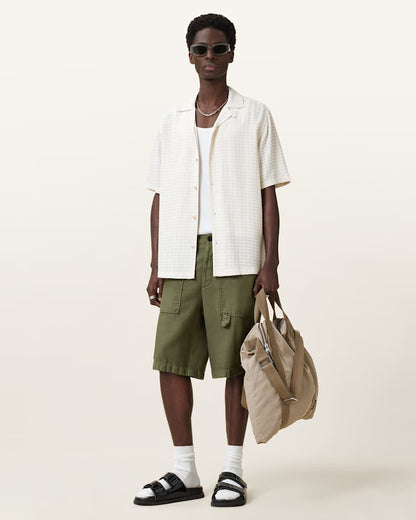 AllSaints Talbot Straight Leg Shorts Eden Green