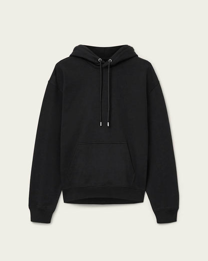 AllSaints Milo Oversized Cotton Hoodie Jet Black