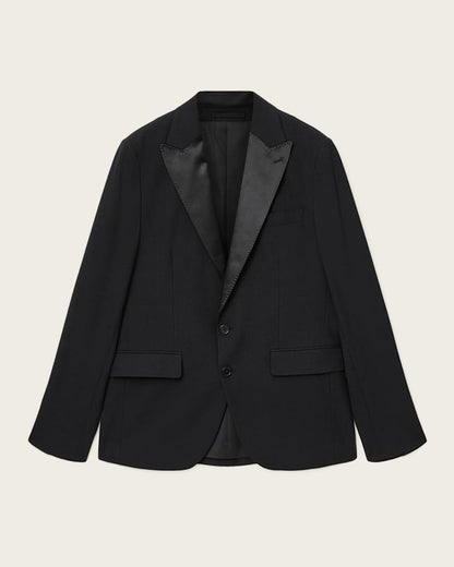 AllSaints Germain Satin Single Breasted Blazer Black